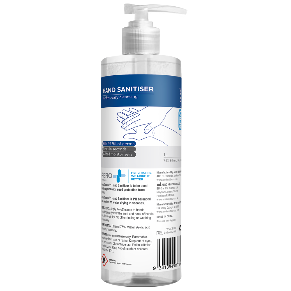 AEROCLEANSE 75% Alcohol Hand Sanitiser Flip-top Bottle 100mL