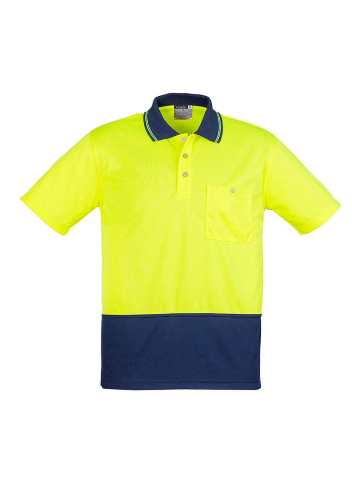 Polo unissex Hi Vis Basic emendado - manga curta