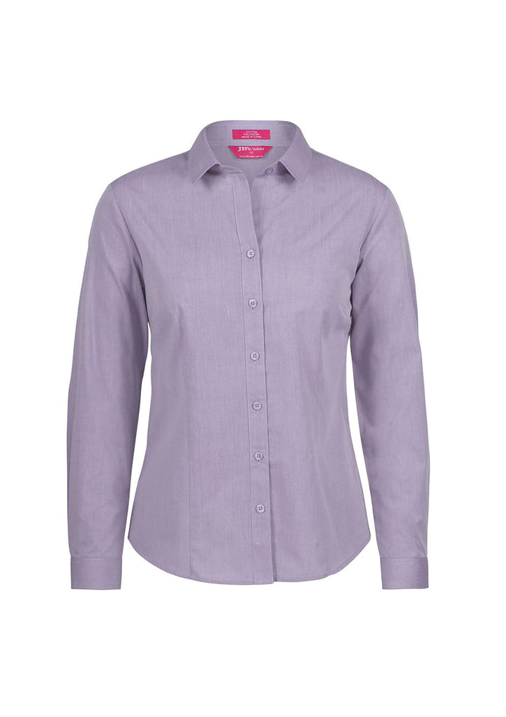 Camisa feminina clássica L/S fina Chambray