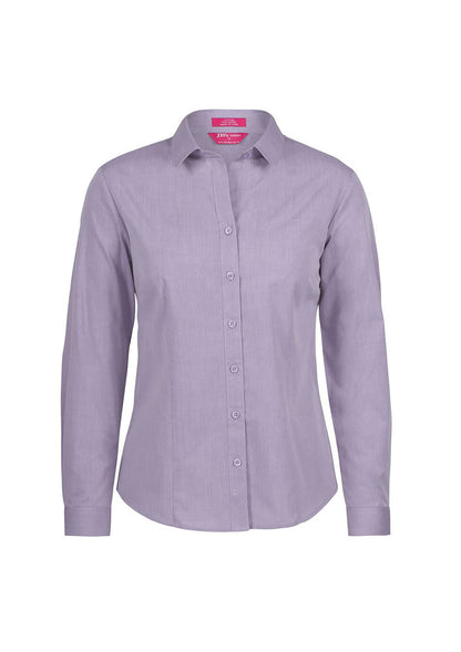 Camisa feminina clássica L/S fina Chambray