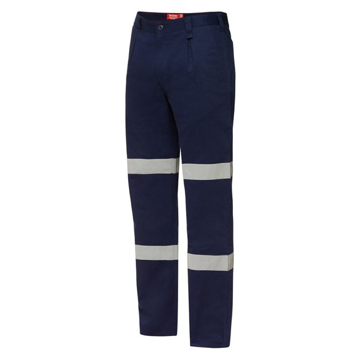 Hard Yakka Y02615-Hi-Visibility Cotton Drill Trouser with 3M Tape Navy